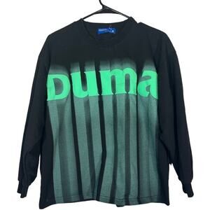 Dualmatch Men’s Black Green DUMA Graphic Long Sleeve Pullover Sweatshirt Sz Med